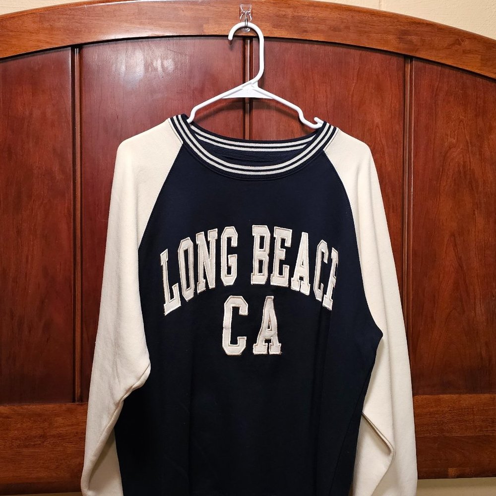 Long Beach California Long Sleeve Light Crewneck Sweatshirt Sweater Size Large